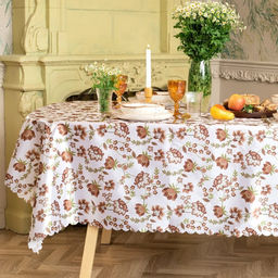 Скатерть «Доляна» Red flowers, 145×220 см