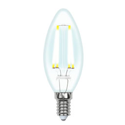 LED-C35-9W/4000K/E14/CL PLS02WH Лампа светодиодная. Форма "свеча", прозрачная. Серия Sky. Белый свет (4000К). Картон. ТМ Uniel.