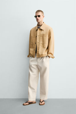 SOBRECAMIS RELAXED FIT ALGOD?N - LINO / Mostaza - Zara фото 4