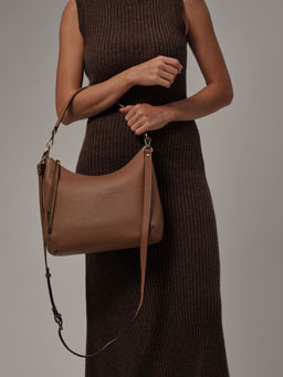 Сумка кожаная на плечо Azaro 3405 светлый орех