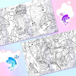 Длинная раскраска Волшебные зверята, Аниме - Буква-ленд фото 2