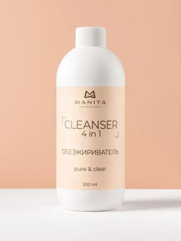 Manita Professional Обезжириватель для ногтей универсальный 4 в 1 / Pure Clear, 500 мл