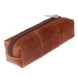 Футляр для ключей Premier-К-25 (бочонок, на молнии) натуральная кожа коричневый пулл-ап (40) 204890