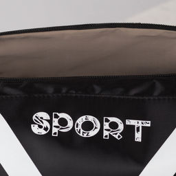 Сумка спортивная, отдел на молнии, боковая сетка, длинный ремень, цвет чёрный - Simaland фото 5