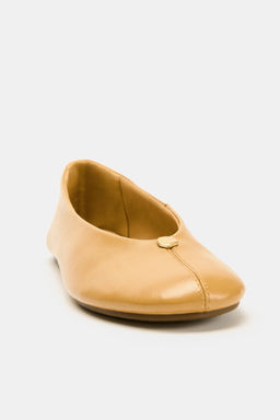 LEATHER BALLET FLATS WITH METAL DETAIL - Zara фото 12