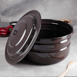 Бак эмалированный, 18 л, d=37.5, с крышкой, без деколи, МИКС