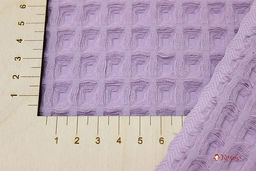 Вафельное премиум-полотно Бохо цв.сиреневый, ш.1.44м, хл-100%, 240гр/м.кв - Купава фото 2