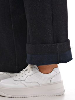 Теплые брюки из драпа c высокой посадкой - А+б коллекция фото 9