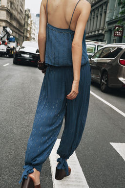 BEADED TROUSERS WITH TIED HEMS - Zara фото 3