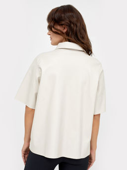 Женский жакет из экокожи молочного цвета молочный 172074 - Mark formelle фото 3