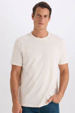 New Regular Fit Bisiklet Yaka Basic Duz K?sa Kollu Tisort