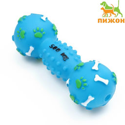 Игрушка пищащая Гантель 500 kg, 17,5 см, голубая