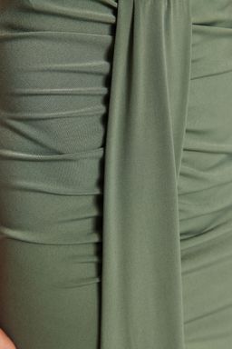 Haki Dokuma Maxi Plaj Etek TBESS23ET00021