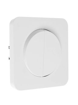 Выключатель проходной, серия Circular, 10 А, двухклавишный, скрытый монтаж, белый