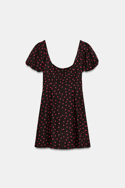 VESTIDO LUNARES MANGA ABULLONADA CON LINO / Multicolor - Zara фото 7