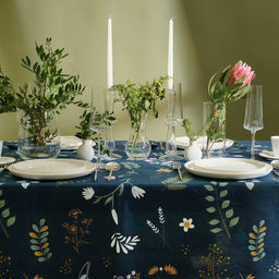 Скатерть Доляна Twilight forest 146х110 см, 100% хл, рогожка 164 г/м2  фото 6