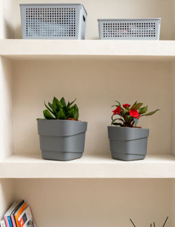 Горшок для цветов 4л d188 h 176мм серый HILLS