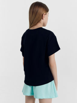 Футболка для девочек черная с печатью - Mark formelle фото 4