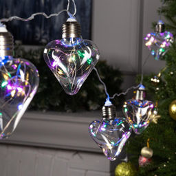 УЦЕНКА Гирлянда Нить 3 м с насадками Лампочки сердца, IP20, 80 LED, 220 В, 8 режимов, прозрачная нить, свечение мульти - Luazon lighting фото 6