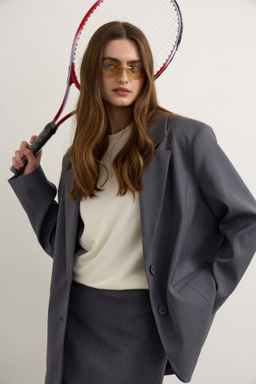 Жакет оверсайз с эффектом меланж - Mollis фото 3