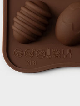 Цена за 2 шт. Форма силиконовая для кондитерских украшений Доляна Пасхальные яйца, 22?10,5 см, 15 ячеек (3,2?2,5 см), цвет коричневый  фото 6