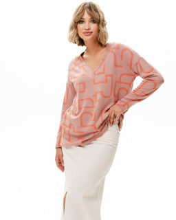 авторский лонгслив джемпер с V-ОБРАЗНЫМ ВЫРЕЗОМ - Sahar art lab фото 8