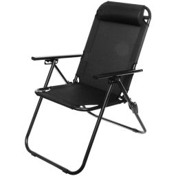 Кресло складное с подлокотниками TFS1608, 54*68*95 см, 4 положения, чёрный