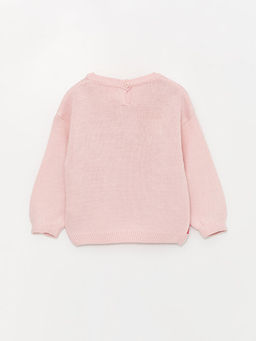 Bisiklet Yaka Uzun Kollu Desenli K?z Bebek Triko Kazak - Waikiki фото 3