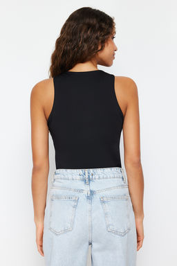 Siyah Halter Yaka Vucuda Oturan Esnek Alttan C?tc?tl? Orme Body TWOSS20BD0044