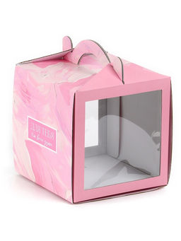 Цена за 5 шт. Коробка кондитерская с окном, сундук, Нежные краски, 20 х 20 х 20 см