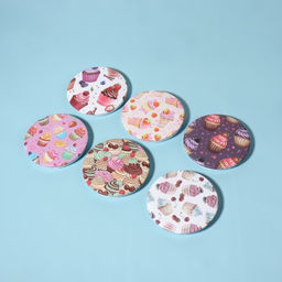 Цена за 2 шт. Зеркало складное Сладости, d=7.5 см, рисунок МИКС