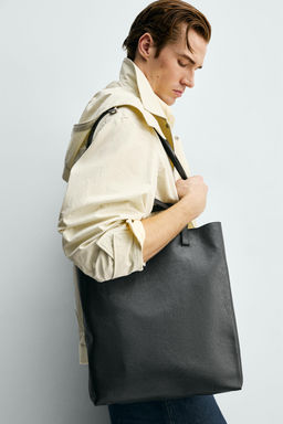 BOLSO SHOPPER PIEL LIMITED EDITION / Negro - Zara фото 6