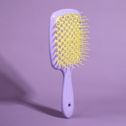 Расчёска массажная, широкая, вентилируемая, 8.5×20.5 см, сиреневая, жёлтая