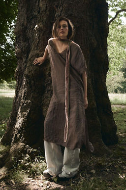 CREASED-EFFECT RAMIE TUNIC DRESS - Zara фото 2