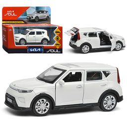 Машина металл KIA soul длина 12 см, двери, багаж., инерц, белый