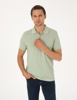 _a_la Slim Fit %100 Pamuk K_vr_lmaz Polo Yaka Basic Ti__rt