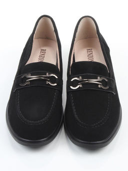 03-DEB16-2 BLACK Лоферы женские (натуральная замша)