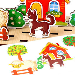 Настольная игра WoodLand Toys «Панорама. Ферма», 32 детали