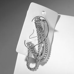 Серьга Кафф висячие нити, цвет белый в серебре - Queen fair фото 4