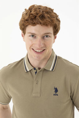 Мужская базовая футболка цвета хаки - U.s. polo assn фото 2