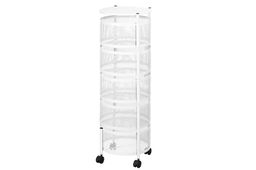 Этажерка 5 ярусов 33,5*33,5*90 см Белая на колесиках, металлическая - Elan gallery фото 4