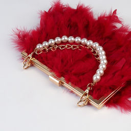 Цена за 2 шт. Цепочка для сумки, с жемчугом, d = 14 мм, 2,3 16 11,5 мм, 30 см, цвет золотой - Арт узор фото 5