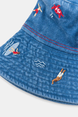 GORRO BUCKET BORDADOS / Azul