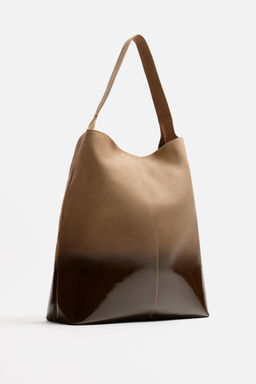 LACQUERED LEATHER SHOPPER BAG - Zara фото 4