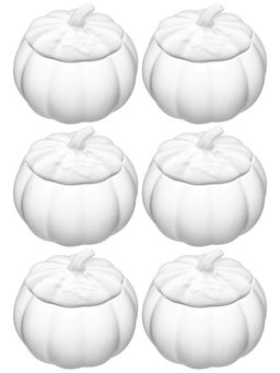 Набор горшочков д/запекания 6 пр. 250 мл 10*10*8,5 см "Тыква", белый, фарфор