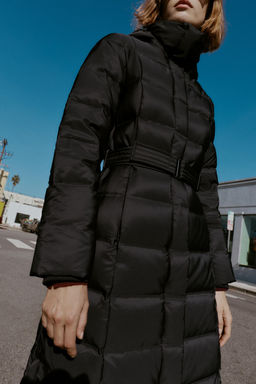 HOODED BELTED WATER-REPELLENT WINDPROOF DOWN PUFFER JACKET - Zara фото 6