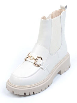 01-5273-2 WHITE Ботинки демисезонные женские (натуральная кожа, байка)