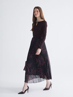 Beli Lastikli Desenli Pileli ?ifon Etek