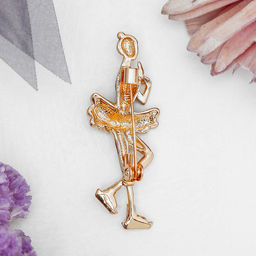 Брошь «Фигуристка», белая, малиновый в золоте