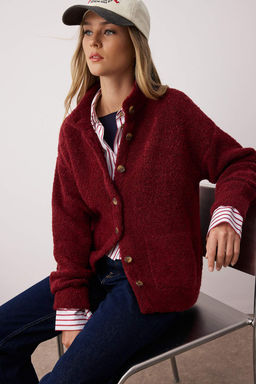 Bej Buklet/Dokulu Iplikli Genis Kal?p Mont Gorunumlu Triko H?rka TWOAW26HI00207